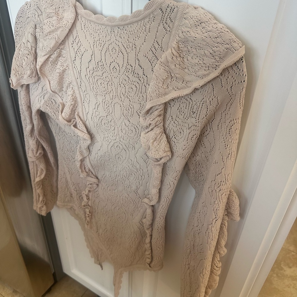 Lace Ruffle Bodysuit - Beige